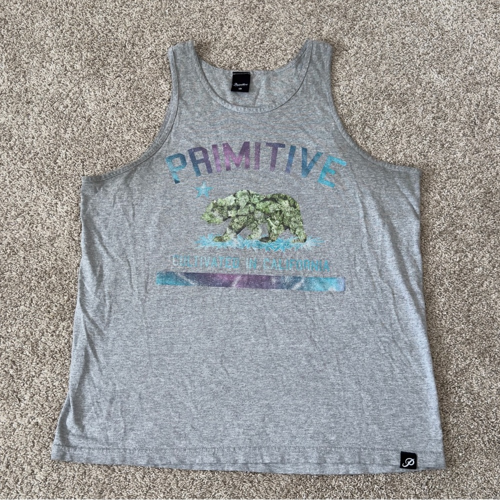 Men’s Primitive Skateboarding Sleeveless gray Tank Shirt size XL